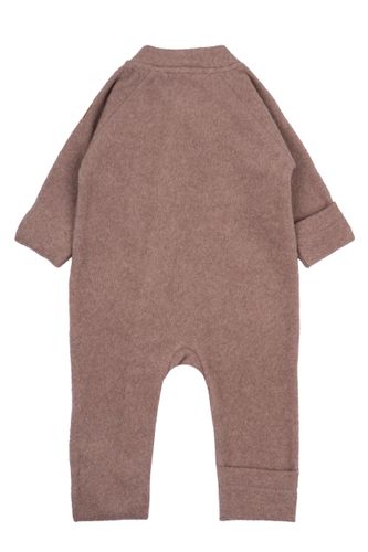 Mikk-Line Bomullsfleece heldress til baby - burlwood melange