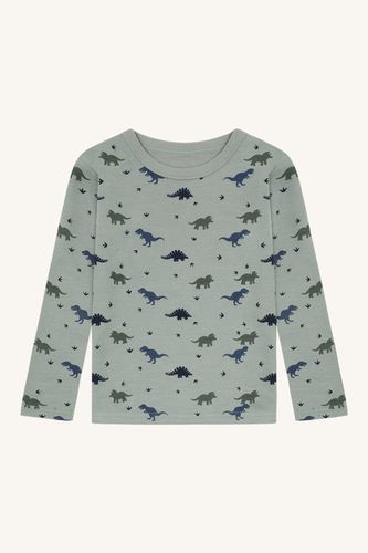 Hust & Claire Abba Dino ull/bambus trøye til barn - slate green