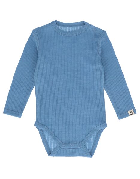 Hovedbilde Gullkorn Chalk ullbody til baby - tåkeblå