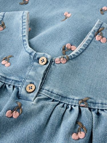 Lil'Atelier Deva ermeløs denimkjole til barn - medium blue denim