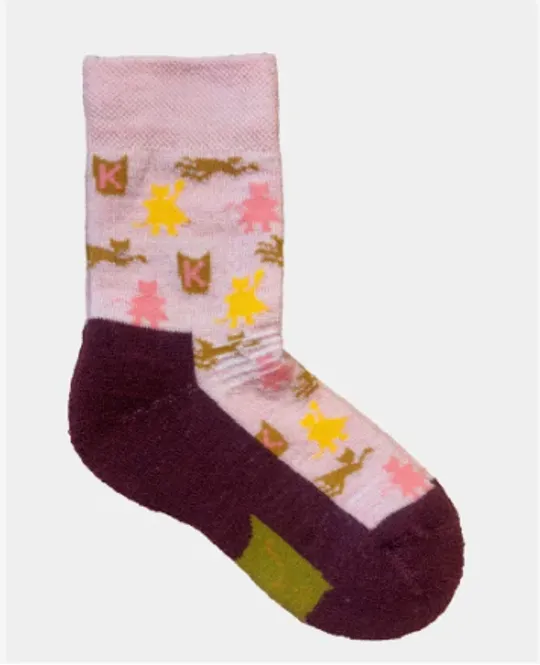 Hovedbilde Kattnakken Ullsokk med frottesåle - rosa