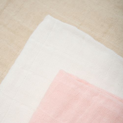 Pippi 3-pk muslinkluter - veiled rose solid