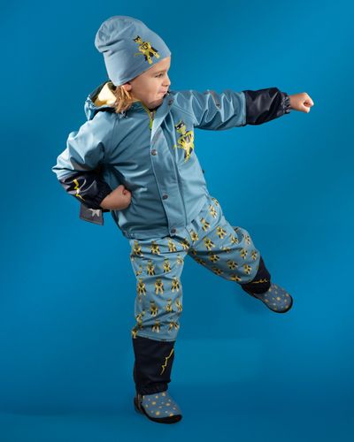 Kattakken regnsett Plask Superhelt - superblå