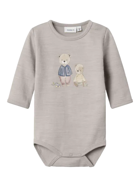 Hovedbilde Name It Wup ull/bomull body til baby - nacreous ...