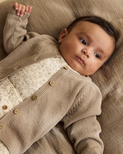 Minymo Dogs ribbet body til baby - white swan