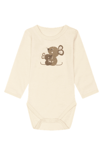 Hust & Claire Baloo Mice ull/bambus body - ecru