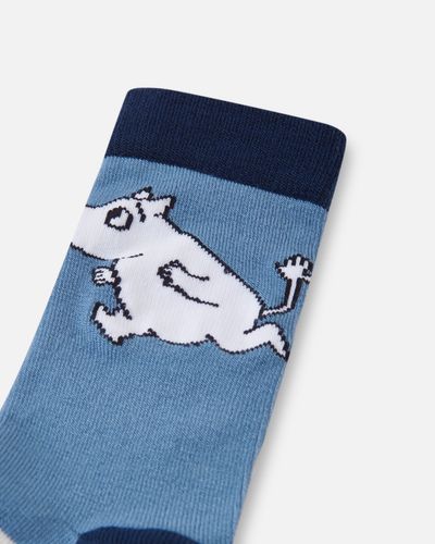 Reima Moomin Randig sokker i ullblanding til barn - ocean blue