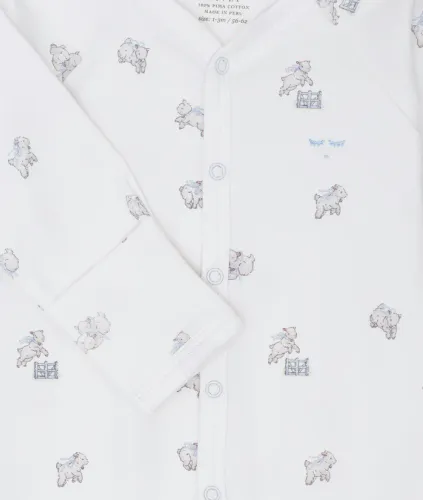 LIVLY Counting Sheep Footie heldress  til baby - blue