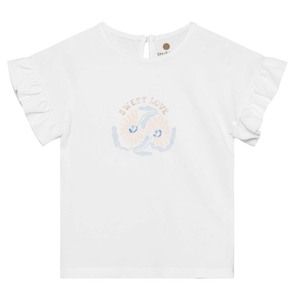 Hovedbilde En Fant T-skjorte med rysjeermer til barn - egret