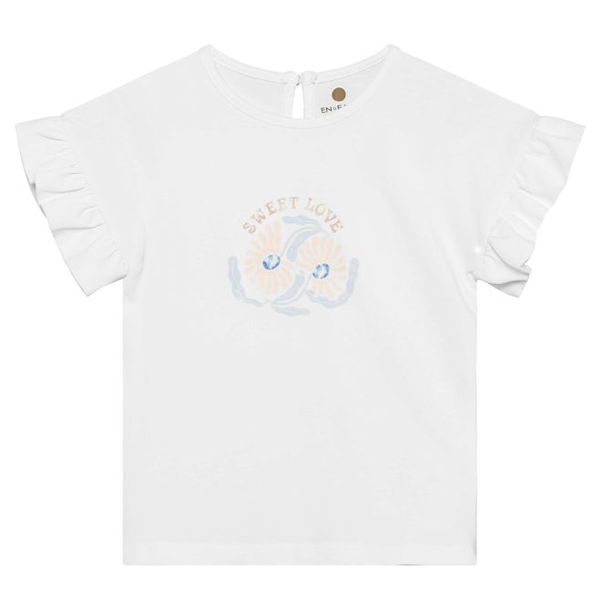 Hovedbilde En Fant T-skjorte med rysjeermer til barn - egret