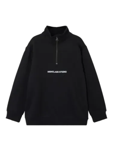 Name It Nakob halfzip genser - black