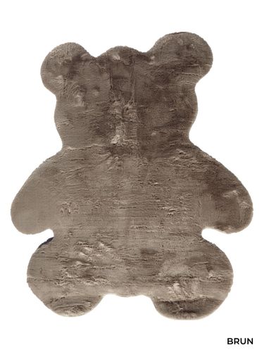 Teppe til barnerom - bjørn i myk teddy (100x85 cm)