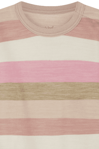 Hust & Claire Baloo Wide Stripe ull/bambus body - rose cloud