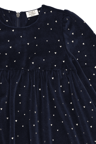 Hust & Claire Donna Gold velourkjole til jente - more navy