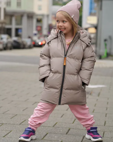 Kattnakken Bobleregnjakke Sludd barn - månefjell