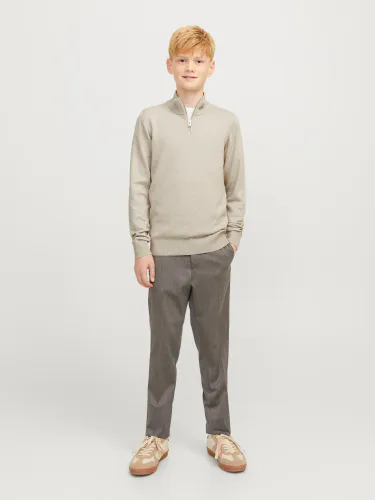 Jack and Jones Emil Half Zip genser - oatmeal melange