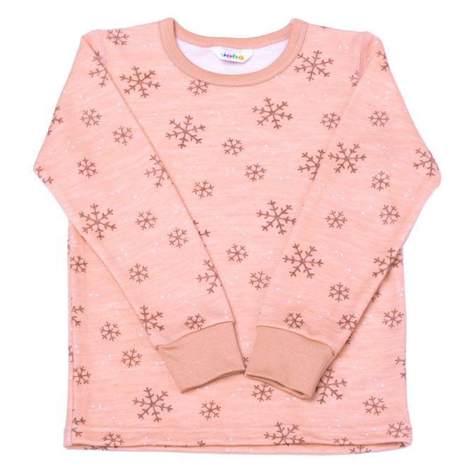 Hovedbilde Joha Snowflake ull/bambus trøye - fersken