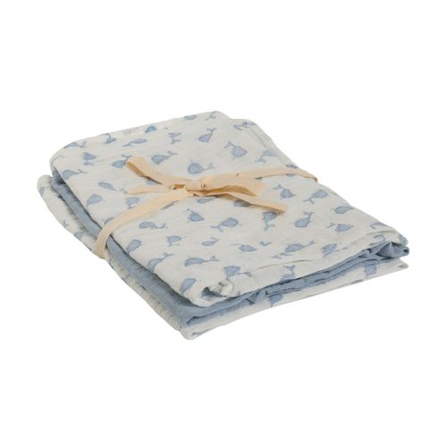Pippi 3-pk muslinkluter - ashley blue printed