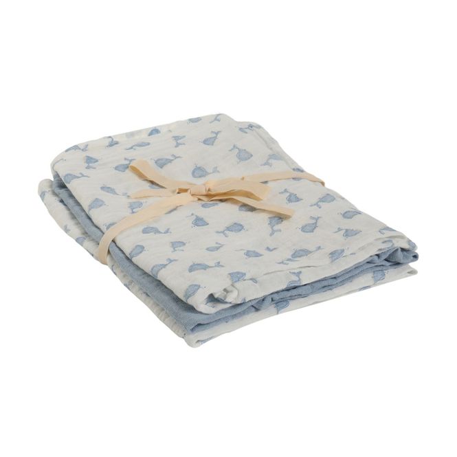 Hovedbilde Pippi 3-pk muslinkluter - ashley blue printed