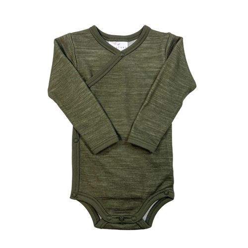 Blinke Spaceship ull/bambus omslagsbody ensfarget - olive night