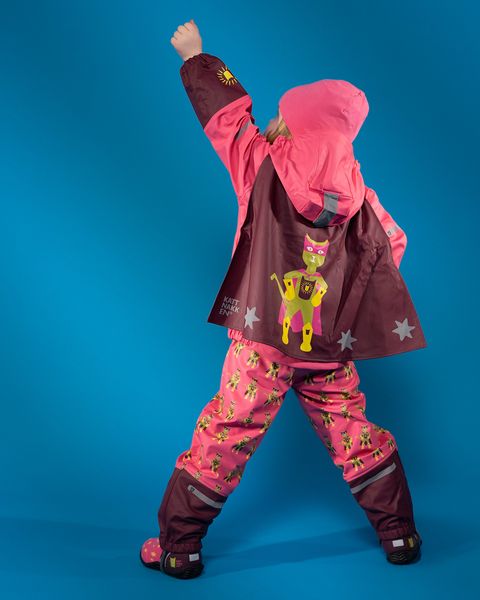 Hovedbilde Kattakken regnsett Plask Superhelt - superrosa