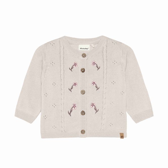 Hovedbilde Minymo strikket cardigan til baby - pink tint