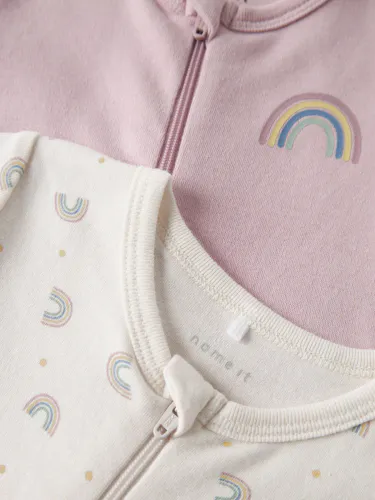 Name It Rainbows 2-pk pysjamas til baby - burnished lilac