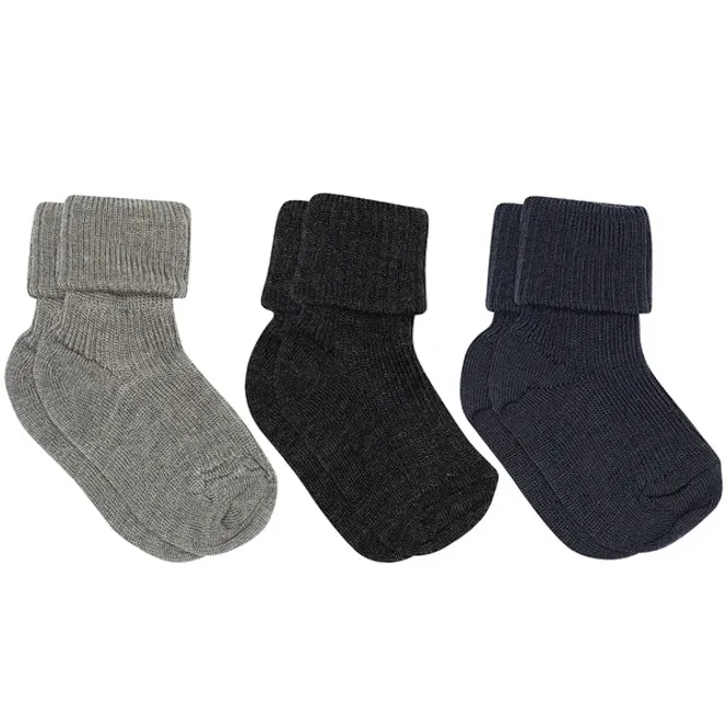 Hovedbilde MP Rib 3pk ullsokker - Grey Melange