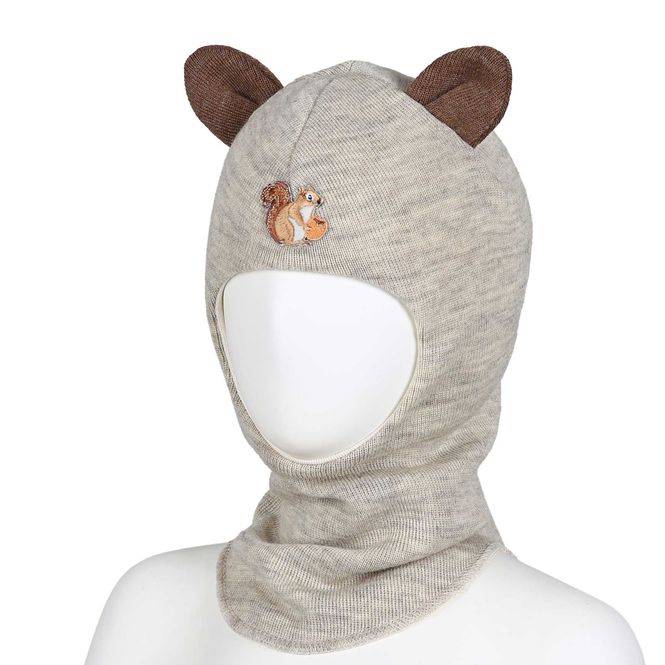Hovedbilde Kivat ull balaclava Ekorn med ører - sand ufarget