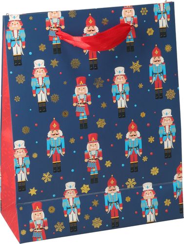 Gavepose jul - blå med tinnsoldat