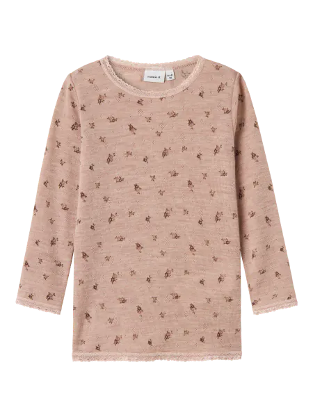 Hovedbilde Name It Wang ull trøye til barn small flower AOP ...