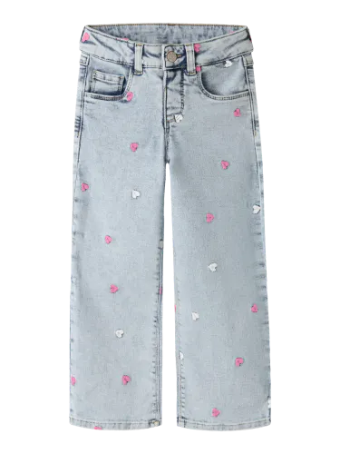 Name it Rose Wide Emb jeans til jente