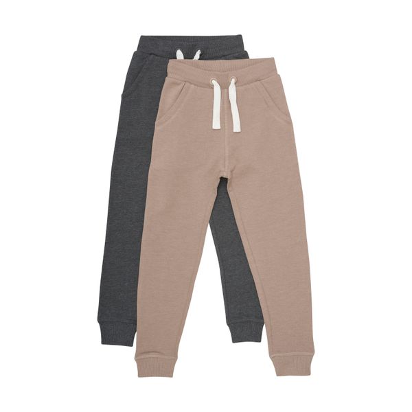 Hovedbilde Minymo Basic Joggebukse 2-pk til barn - fossil