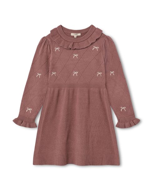 Hovedbilde Fliink Alon Bow strikkekjole til barn - ash rose