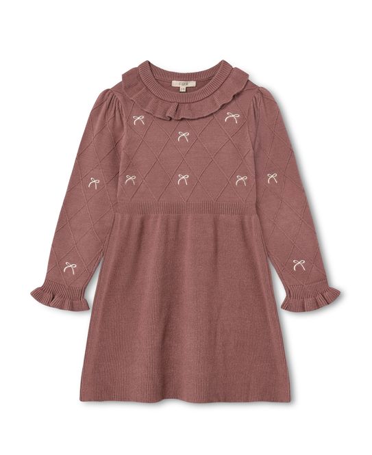 Hovedbilde Fliink Alon Bow strikkekjole til barn - ash rose