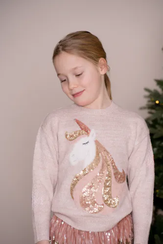 Salto Tyra Enhjørning genser - lys rosa 
