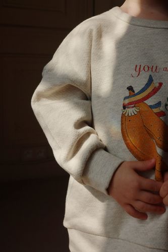 Konges Sløjd Loupy Lou genser til barn - off white melange