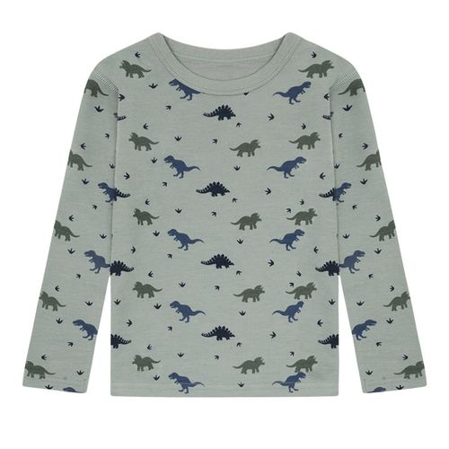 Hust & Claire Abba Dino ull/bambus trøye til barn - slate green