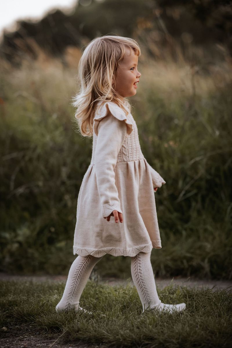 Fliink Alilly strikkekjole til barn - sandshell