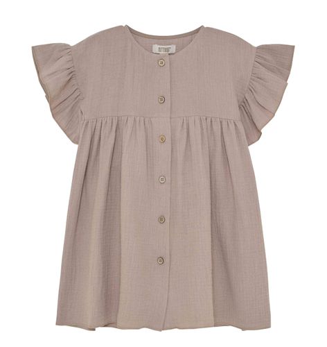 Huttelihut Muslinkjole til jente - moon rock