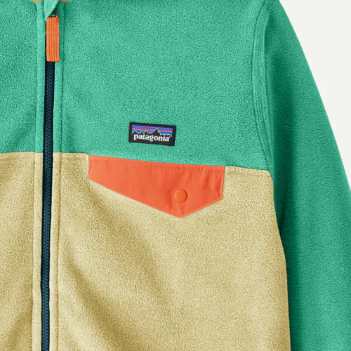 Patagonia Kids' Micro D™ Snap-T® Fleece Jacket, Buttercup Yellow w/Aqua Stone