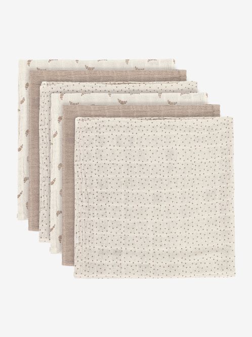 Hovedbilde Pippi 6-pk muslinkluter - silver lining
