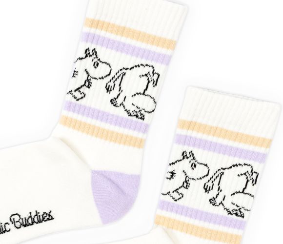 Moomin Sokker til voksen, Retro, Moomin, gul/lilla (36-42)