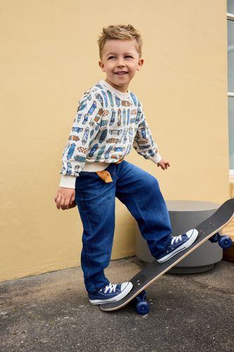 Minymo Skateboard genser til barn - white swan