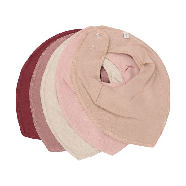 Hovedbilde Pippi 5-pk smekkeskjerf til baby - new maroon