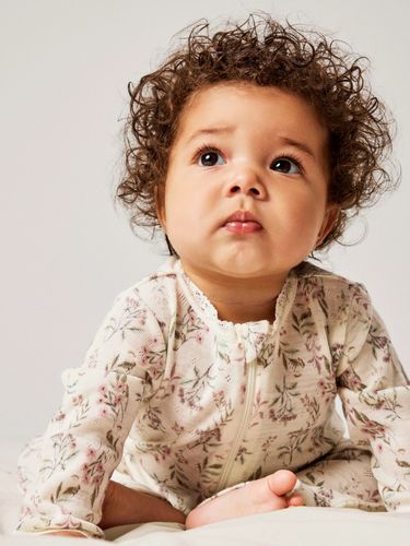 Nane It Wang Flowers & Leafs ull heldress til baby - snow white