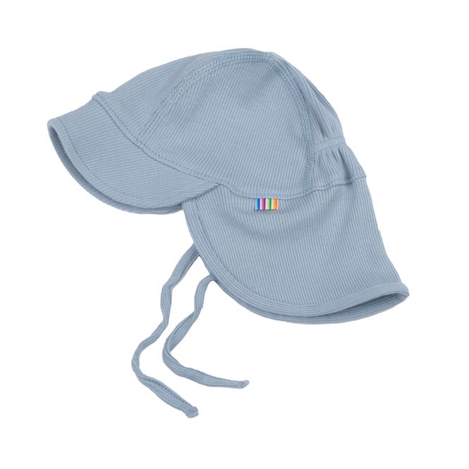 Hovedbilde Joha Cotton Rib solhatt til baby - støvblå