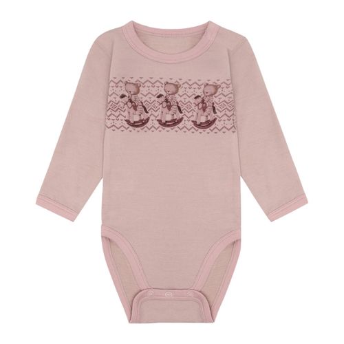 Hust & Claire Baloo Teddy ull/bambus body - dusty rose