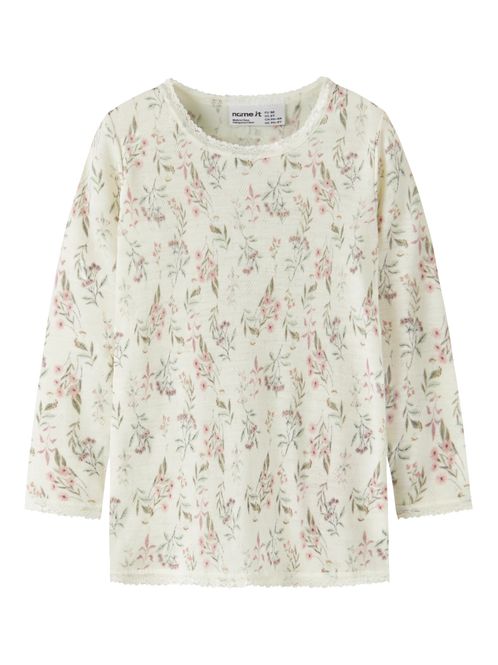 Hovedbilde Name It Wang Flowers & Leafs ull trøye til barn - ...