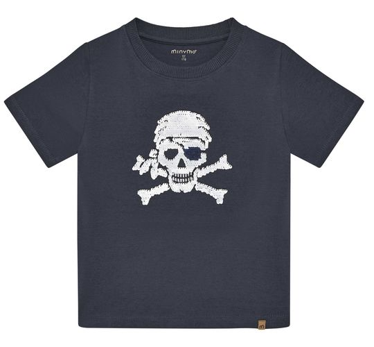 Minymo T-skjorte med paljettprint til barn - odessey gray